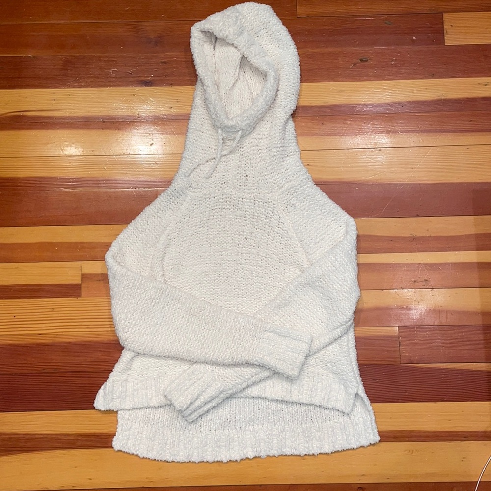 The fluffiest white hoodie